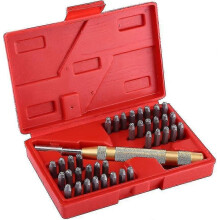 38-teiliges Stempelset aus Stahl für Buchstaben und Zahlen, 3-mm-Automatikstanzer