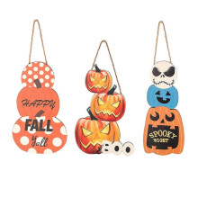 Happy Halloween Witch Pumpkin Pendant Skull Wall Door Decoration for Home Festival Office Hanging Sign f54