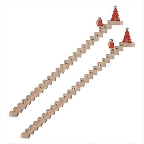 Weihnachtskalender für Treppensteigen aus Holz, Treppen-Countdown-Kalender