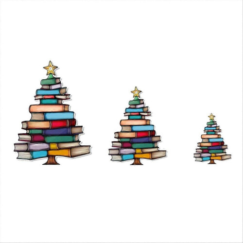 3pcs Book Tree Card Catcher Ornaments, Christmas Tree Book Theme