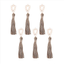 Set Of 6 Beaded Wood Napkin Rings With Natural Wedding Style