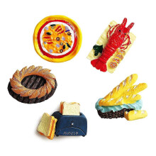 Lot de 5 autocollants magnétiques 3D bioniques pour réfrigérateur - Œuf, Tomate, Pain - Idée cadeau originale pour la cuisine