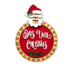 Christmas Countdown Calendar Clock Wood Decoration for Home Scene