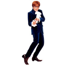 Austin Powers (costume bleu) - Silhouette en carton grandeur nature