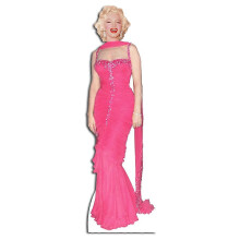 Marilyn Monroe en robe de soirée rose - Silhouette en carton grandeur nature