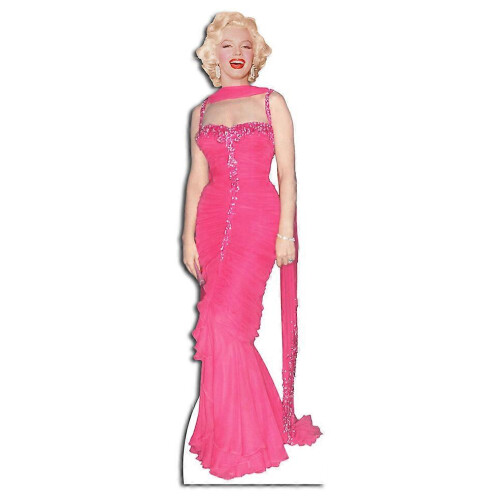 Marilyn Monroe im rosa Abendkleid – Lebensgroße Pappfigur
