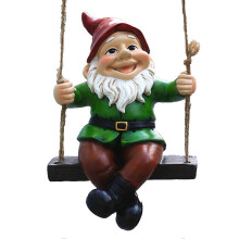 Hamac suspendu amusant, statue de nain de jardin pour décoration extérieure de jardin féerique