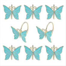 8PCS Flower Butterfly Napkin Ring Holders for Easter Wedding Party Decor