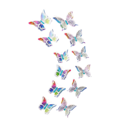 2025 1 Set Fluorescent Butterfly Fridge Magnets Creative Cute 3D Refrigerator Decor