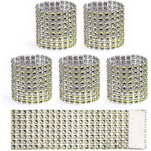 100-Pack Gold Rhinestone Disposable Napkin Rings - Elegant Wedding & Event Table Decor