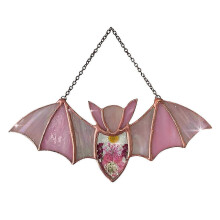 Halloween Bat Stained Glass Suncatcher Window Hanging Acrylic Wall Art Decor, Mini Easter Basket Set