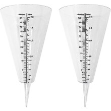Pluviomètre d'extérieur, 2 pluviomètres à cône transparent avec double échelle