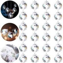 2025 Rainbow Crystal Ornaments, 24PCS Crystal Glass Balls, Rainbow Crystal Baubles