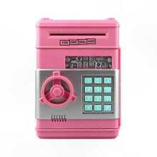 Electronic Self-Rolling Coin Bank with Combination Lock, Ideal Gift for Kids, Boys, Girls, Birthday & Christmas (Pink)
