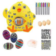 Easter Egg Decorating Kit with Egg Drawing Spinner Machine, 8 Paintings & 3 Eggs