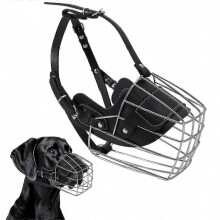 Extra Large Metal Basket Muzzle for Great Dane, Breathable & Drinkable, Prevents Biting