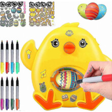 Påskeeggdekorasjonssett med spinner, gjør-det-selv-eggmalings- og fargemaskinleke, inkluderer 8 tørkespor for kreativ moro
