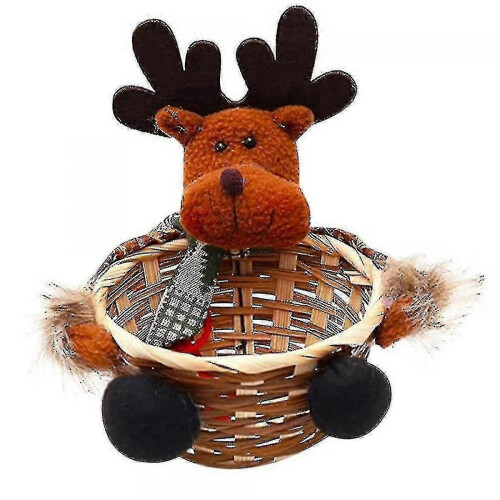 Christmas Elk Candy Storage Box - Holiday Decoration Ornament Hamper