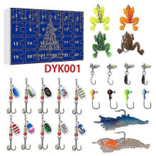 Ny 24-dagers julefiske-adventskalender – blindboks – kreativ gave til fiskeentusiaster