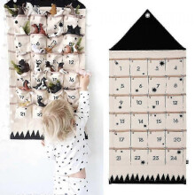 24 Grid Wall Hanging Storage Bags Advent Calendar Home Decor