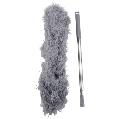 2X Gutter Cleaning Brush Roofing Tool with Telescopic Extendable Pole 8.2Ft Guard Cleaner Tool Easy Remove Leave, Grey 2