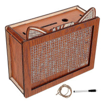 Retro Light Brown Wooden Piggy Bank with Savings Targets, Safe & Practical 7.5-Inch Money Box
