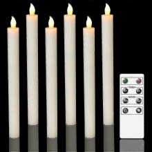 6-Pack Ivory LED Candles Remote Timer Real Wax Flameless Flickering Warm White for Christmas Weddings