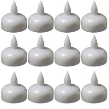 12PCS LED Floating Candle Lamps, Waterproof Lights for Spa Bathtub Decoration (Yellow Flashing)