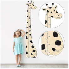 Wooden Kids Growth Chart, Cute Giraffe Height Measuring Board for Boys Girls, Nursery Wall Decor for Child's Room