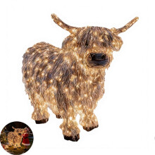 Décoration de Noël lumineuse en forme de vache des Highlands en 3D pour porche, jardin et pelouse