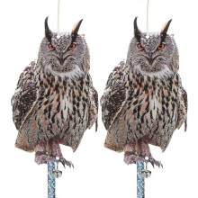 Épouvantail hibou à ailes activées par le vent pour repousser les nuisibles du jardin (lot de 2)