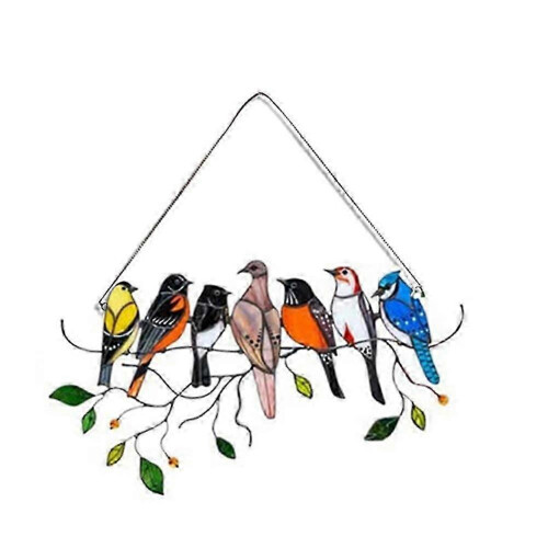 Birds on Wire Hanging Window Ornament