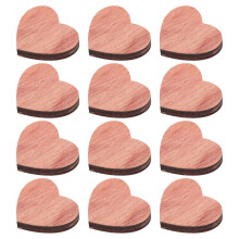 Set di 12 calamite da frigo in legno a forma di cuore, perfette per decorare l'ufficio.
