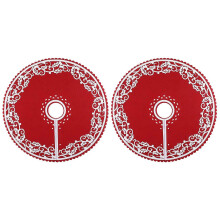 2 Pcs Christmas Tree Skirt for Year Party Xmas Decoration