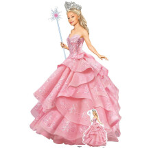Glinda la sorcière rose, silhouette en carton grandeur nature