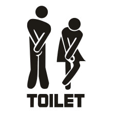Funny Toilet Door Wall Sticker, Removable Vinyl Art DIY Home Decoration Mural