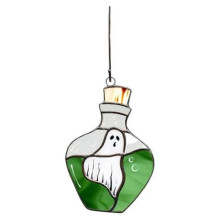 6PCS Halloween Spooky Stained Glass Suncatchers for Window, Home Decor