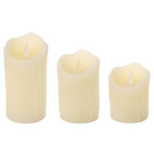 3-Pack Flameless LED Candles with Realistic Flickering, Battery Operated Candle Lamps for Seasonal & Festival Celebrations