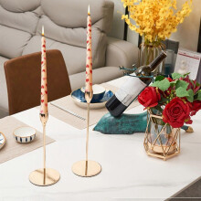 Orange Flower Printed Taper Candles for Home, Romantic Wedding & Candlelight Dinner Decoration, Long Pole