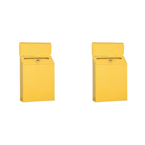 2Pcs Lockable Wall-Mounted Mailbox with Key, Iron Door Letter Box for Small Mail