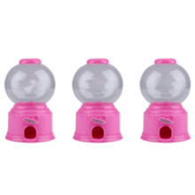3X Cute Mini Candy Machine Bubble Gumball Dispenser Coin Bank Kids Toy Multicolor Random, Approx 14.5 x 8.7cm