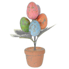 Påskeegg-bonsai-dekorasjon, påskedekor til skrivebordet, ping-egg-ornamentsett