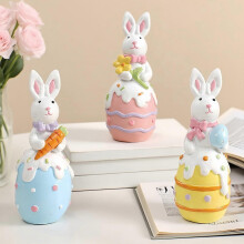 Påskehare-eggdekorasjoner Vårkaninfigurer Borddekorasjon til fest, hjem, høytid, søt kanin, påskedagsdekor