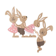 Hand-Painted Wooden Easter Bunny - Modern Boho Spring Home Decor, Table Centerpiece & Instagrammable Gift