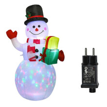 Bonhomme de neige gonflable de Noël avec lumière LED, décoration pour portail de jardin extérieur, accessoires de fête, prise européenne