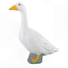 Statue d'oie blanche d'extérieur - Décoration de jardin en plastique de 58 cm pour cour et terrasse