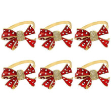 Butterfly Knot Napkin Rings Set of 6 for Wedding, Dinner Party, Christmas & Birthday