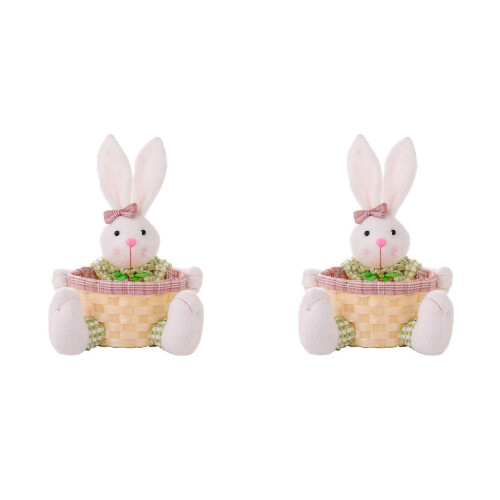 2X Easter Candy Dish, Bunny Basket, Storage Box for Table Decor