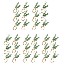 30 Handmade Eucalyptus Wooden Bead Napkin Rings - Faux Greenery Napkin Holders for Weddings, Parties & Home Decor