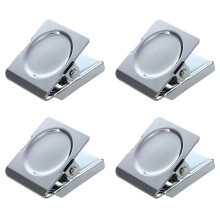 4 clip magnetiche da parete per frigorifero con molla argentata per promemoria.